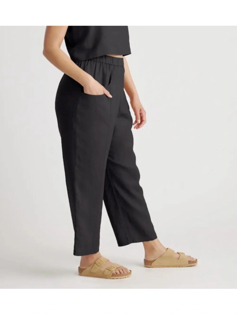 Quince 100% European Linen Tapered Ankle Pants Size XL